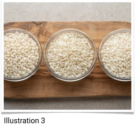 Comparativo de tipos de arroz para a receita
