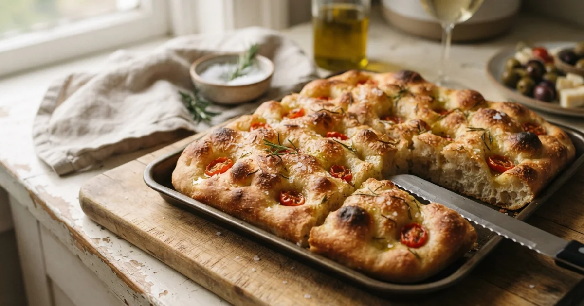Focaccia caseira: pão italiano simples para acompanhar refeições