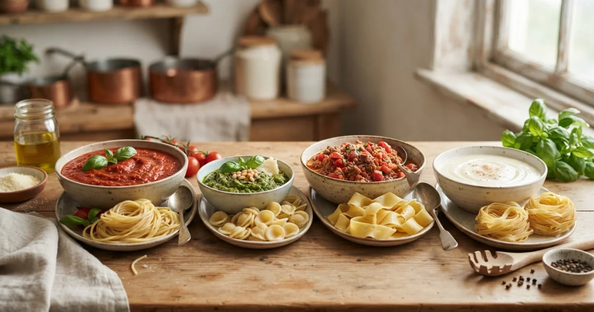 Molhos italianos: do tomate ao pesto, como escolher para cada prato